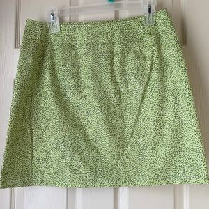 Talbots Lime Green Animal Print A-line Skirt